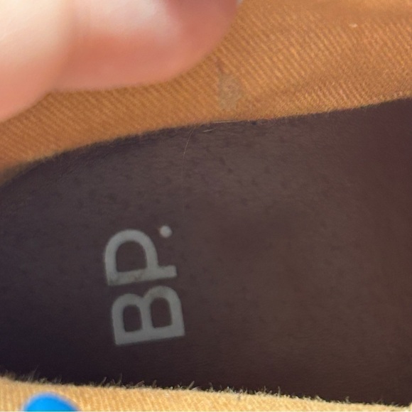 Nordstrom BP Tan Light Brown Leather Stacked Heel Ankle Boots Size 10 Comfort - Picture 13 of 14